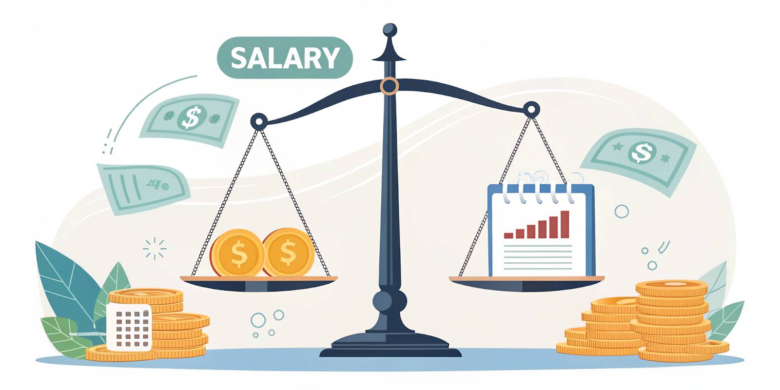 Illustration de l'équilibre à trouver entre le versement de salaire et de dividendes pour optimiser sa fiscalité