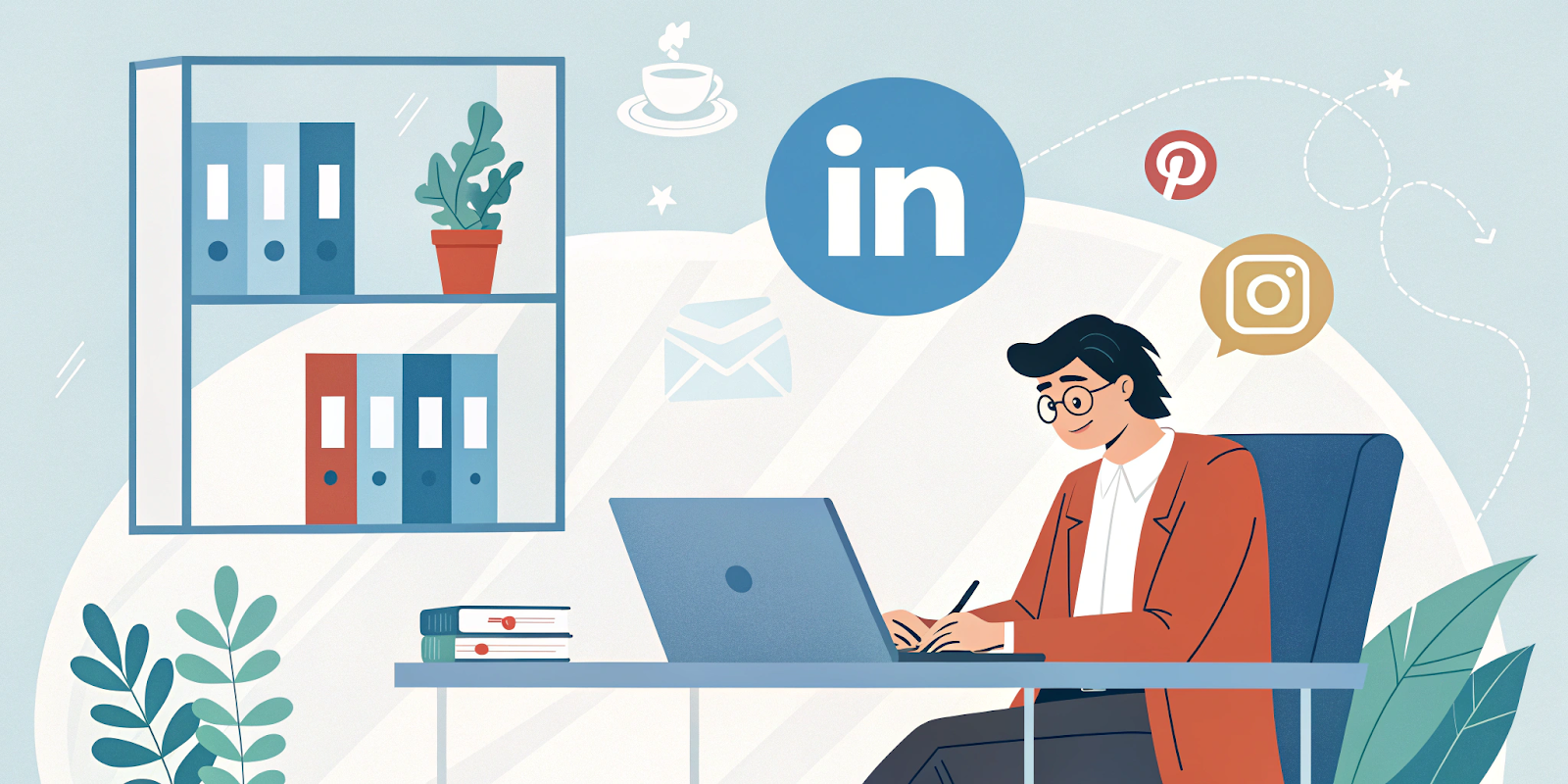 Un entrepreneur navigue sur Instagram et LinkedIn pour trouver de nouveaux clients