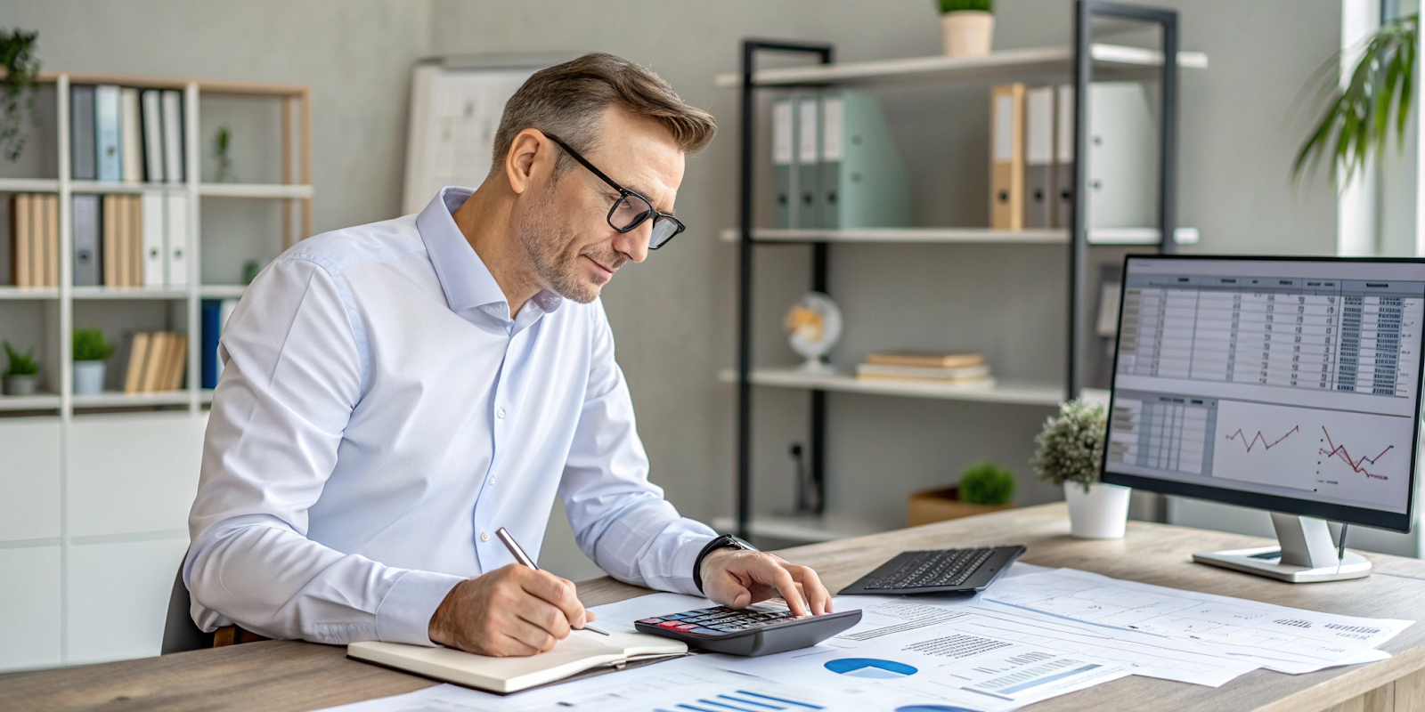 Illustration des étapes d'une routine comptable simple, avec collecte et numérisation des documents.
