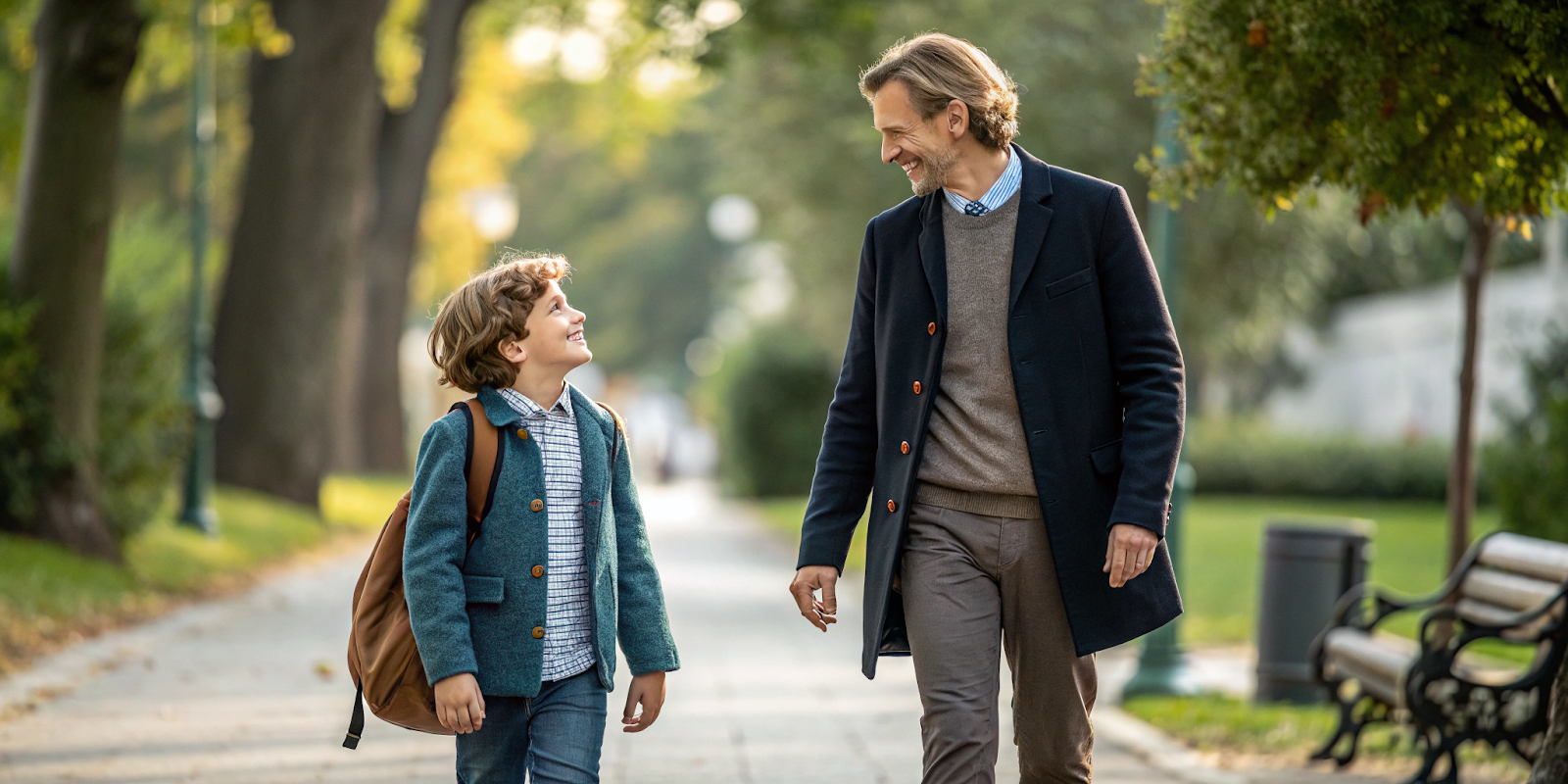 Illustration d'un enfant et d'un adulte en train de discuter, symbolisant la simplicité nécessaire pour une bonne communication d'offre.